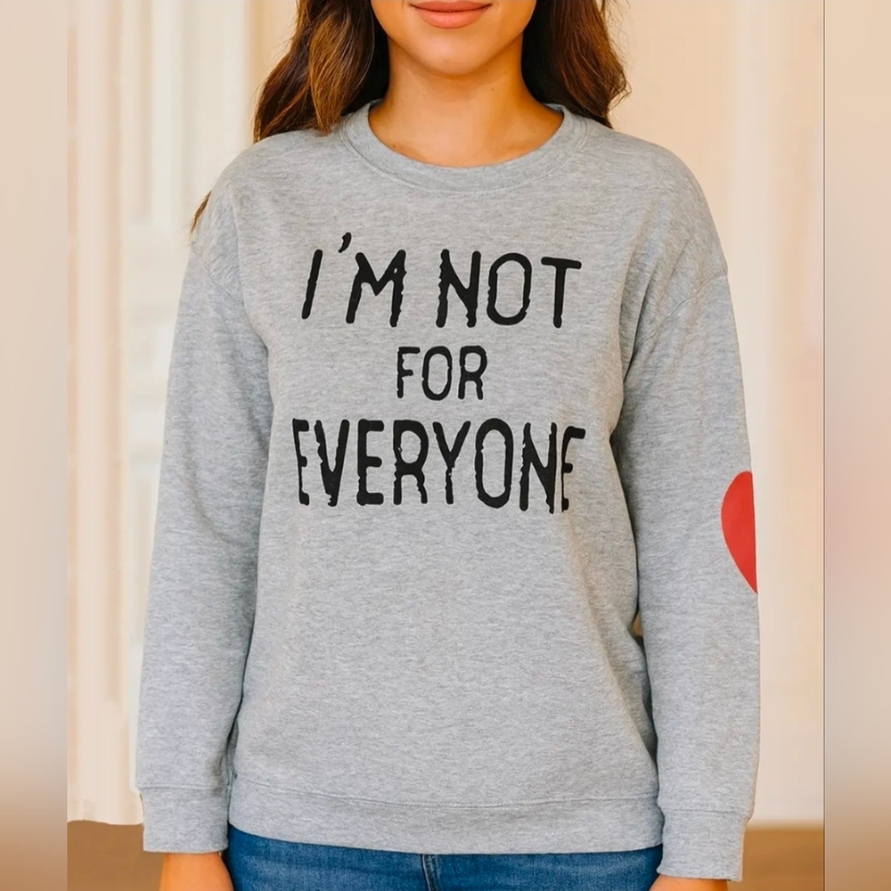 Gray Sweatshirt with Red Heart Elbow